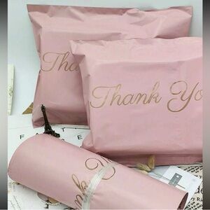Pink Polymailer Thank You Bags set of 20 sz 9X5.5”